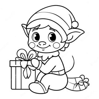 Schattige Elf Met Cadeaus Kleurplaat 1071-858