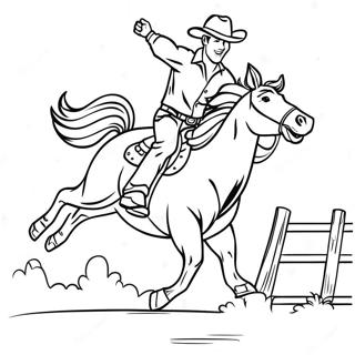 Cowboy Op Een Bucking Bronco Kleurplaat 11431-8960