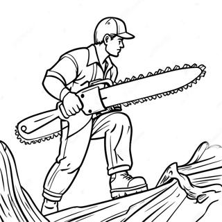 Krachtige Chainsaw Man In Actie Kleurplaat 1181-948