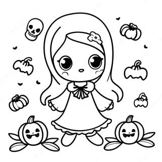 Anime Halloween Spook Meisje Kleurplaat 12470-9792