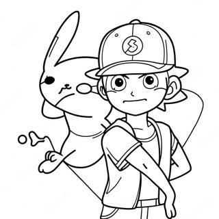 Ash Ketchum Met Pikachu Kleurplaat 12591-9904