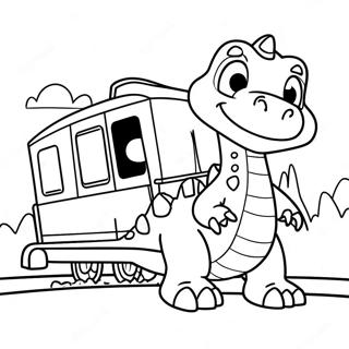 Dino Trein Kleurplaten