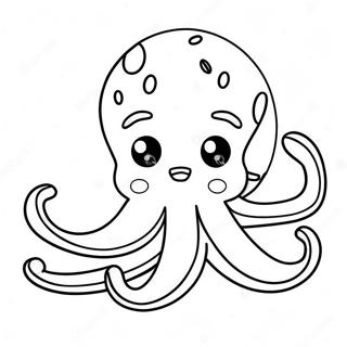 Schattige Cartoon Octopus Kleurplaat 1391-1113