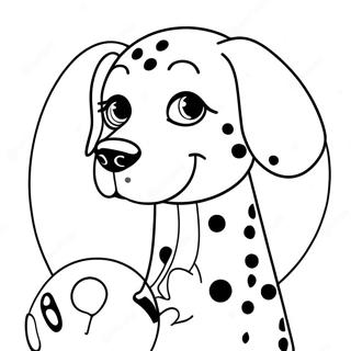 Gestipte Dalmatian Met Bal Kleurplaat 14041-11045