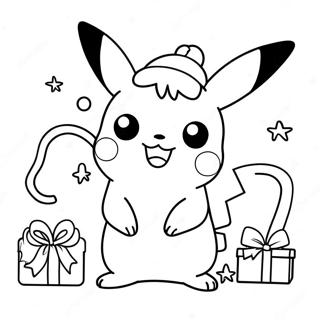 Kerst Pikachu Kleurplaten