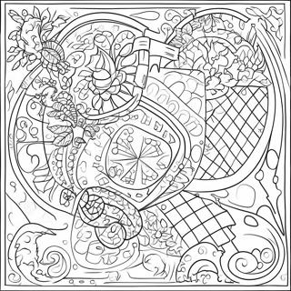 Kleurrijke Mysterie Raster Puzzel Kleurplaat 15151-11937