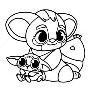 Stitch En Baby Yoda Kleurplaten