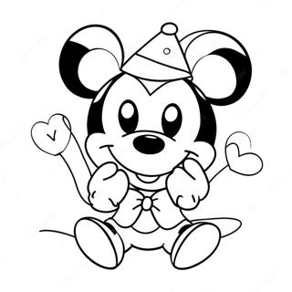 Schattige Mickey Mouse Valentijnsdag Kleurplaat 16931-13349