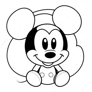 Schattige Mickey Mouse Valentijnsdag Kleurplaat 16931-13352