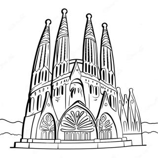 Barcelona Sagrada Familia Kleurplaat 18853-14886