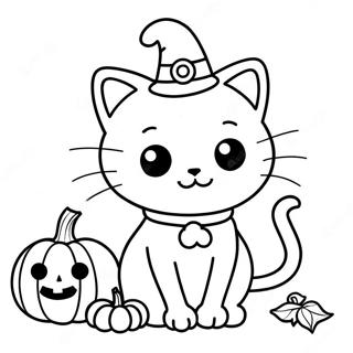 Halloween Kat Kleurplaten