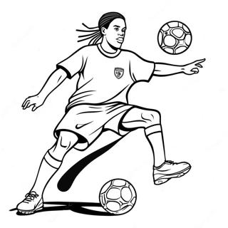 Ronaldinho Dribbelen Met De Bal Kleurplaat 19683-15556