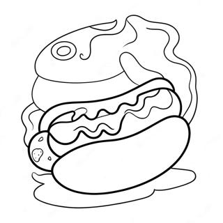 Schattige Cartoon Hotdog Kleurplaat 19733-15585