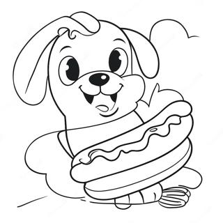 Schattige Cartoon Hotdog Kleurplaat 19733-15588