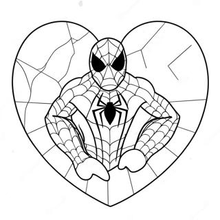 Spiderman Valentijn Hart Kleurplaat 20242-15993