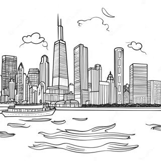 Chicago Skyline Kleurplaat 20972-16577