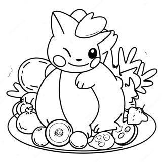 Pokemon Thanksgiving Feest Kleurplaat 24332-19205