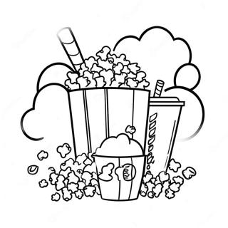 Popcorn En Frisdrank In De Bioscoop Kleurplaat 24683-19489