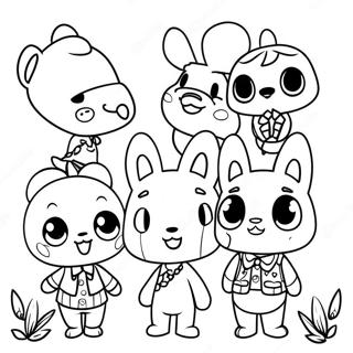 Schattige Personages Uit Animal Crossing Kleurplaat 2561-2045