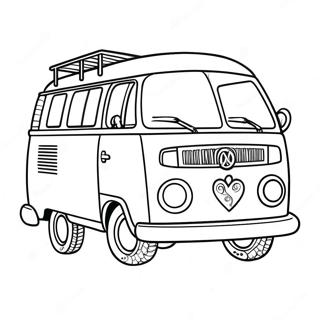 60s Hippiebus Kleurplaat 26974-21321