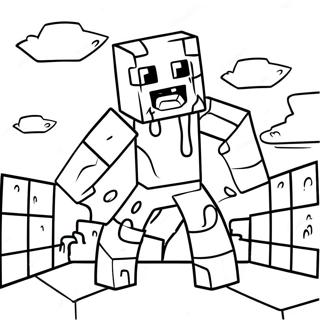 Minecraft Zombie Kleurplaat 27384-21637