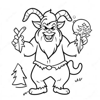 Krampus Met Kerstboom Kleurplaat 27595-21807