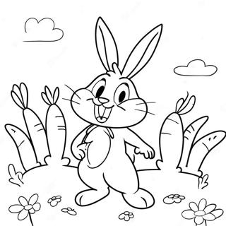 Grappige Bugs Bunny In Een Worteltuin Kleurplaat 27815-21994