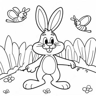 Grappige Bugs Bunny In Een Worteltuin Kleurplaat 27815-21996