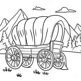 Bedekte Wagen Op De Oregon Trail Kleurplaat 28435-22455