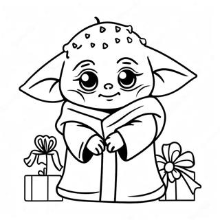 Baby Yoda Kerstmis Kleurplaten