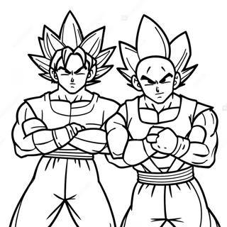 Goku En Vegeta Actie Pose Kleurplaat 30254-23905