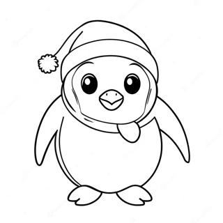 Schattige Pinguin Met Kerstmuts Kleurplaat 30745-24312