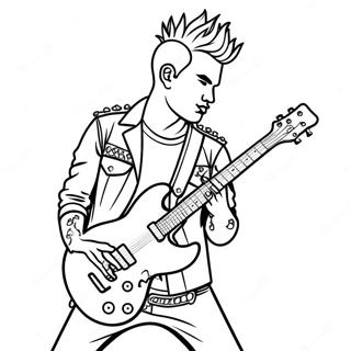 Kleurplaat Van Punk Rock Gitarist 30804-24368