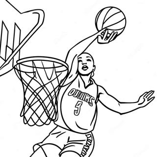 Dynamische Wnba Speler Dunking Kleurplaat 30855-24400