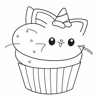 Schattige Kitty Cupcake Kleurplaat 31813-25145