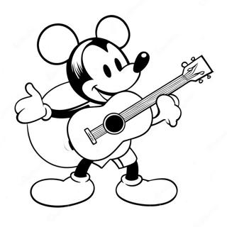 Mickey Mouse Speelt Gitaar Kleurplaat 31984-25286