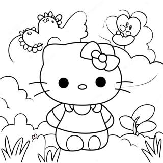 Schattige Hello Kitty Met Vrienden Kleurplaat 34754-27491