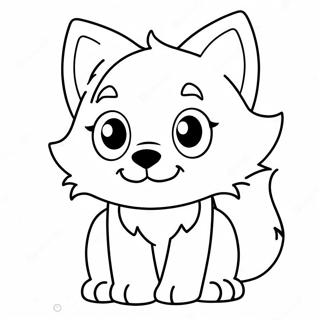 Schattige Cute Anime Wolf Puppy Kleurplaten