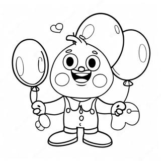 Grappige Mascotte Met Ballonnen Kleurplaat 37184-29407