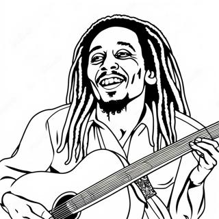 Bob Marley Met Gitaar Kleurplaat 37284-29469