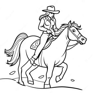 Realistische Cowgirl Kleurplaten