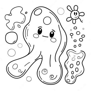 Schattige Cartoon Bacterien Kleurplaat 39034-30872