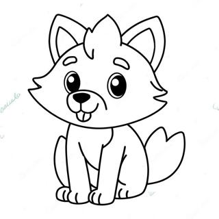 Kawaii Schattige Wolf Kleurplaten