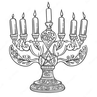 Hanukkah Menorah Kleurplaten