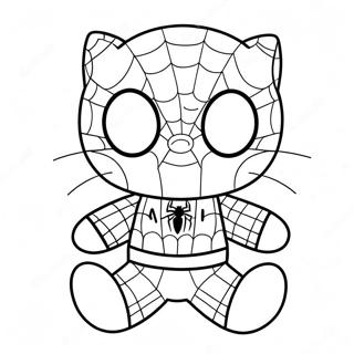 Spiderman Hallo Kitty Kleurplaten