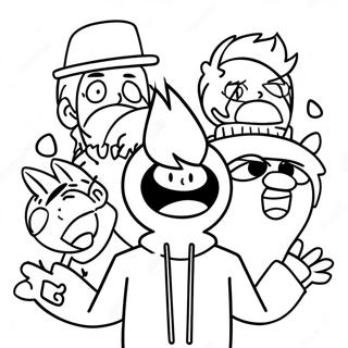 Eddsworld Personages In Actie Kleurplaat 40494-32003