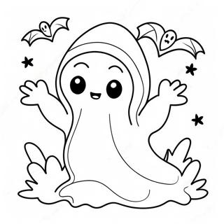 Kawaii Halloween Spook Kleurplaat 40803-32250