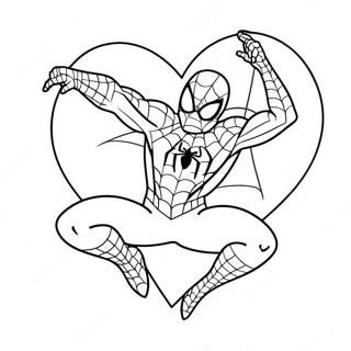 Spiderman Valentijnsdag Kleurplaten