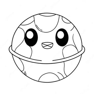 Schattige Pokeball Met Blije Gezicht Kleurplaat 4221-3367