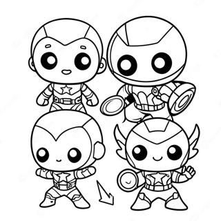 Schattig Chibi Avengers Team Kleurplaat 42483-33561